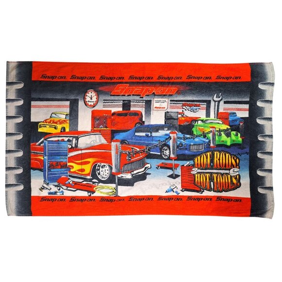 Snap-On Other - Vintage Snap-On Tools Hot Rods Beach Towel Classic Cars Garage Official Cotton